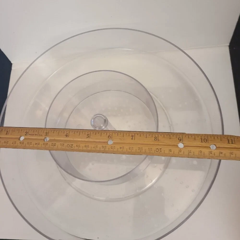 Clear Acrylic Round Spinning Make-Up Vanity Spice Organizer Lazy Susan Bullseye